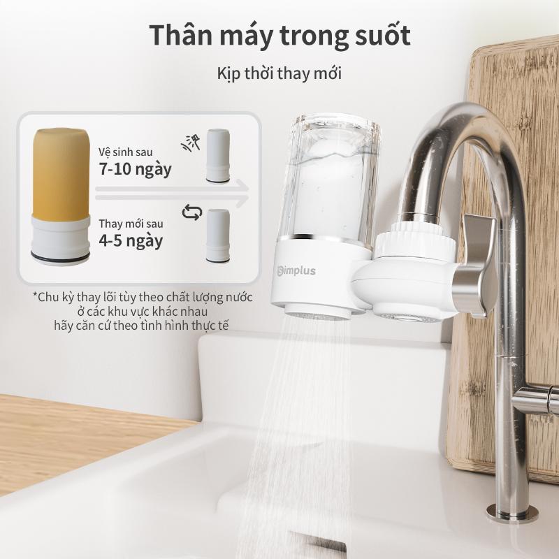 [HYUI] [New Arrival]Simplus Máy lọc nước tại vòi , 7 tầng lọc, lõi lọc gốm sứ dễ dàng vệ sinh, dùng cho nhà bếp và nhà vệ sinh 5