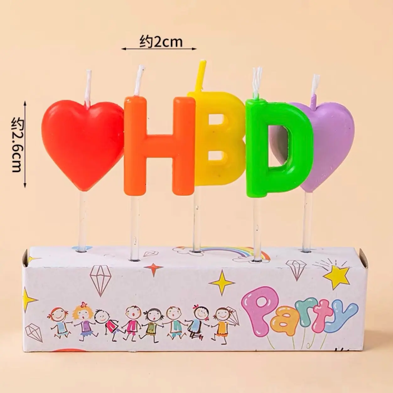 nến chữ HPD trái tim 2 bên