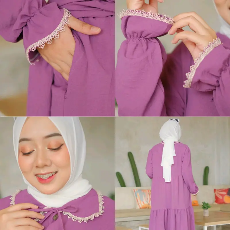 Baju One Set Setelan Stelan Celana Panjang Dan Atasan Tunik  Wanita Dewasa Muslim Crinkle Crengkle Kringkel Airflow Couple Ibu Dan Anak Perempuan Terbaru Kekinian Cantik Simple Elegant Pasangan Mewah Keluarga Polos 7