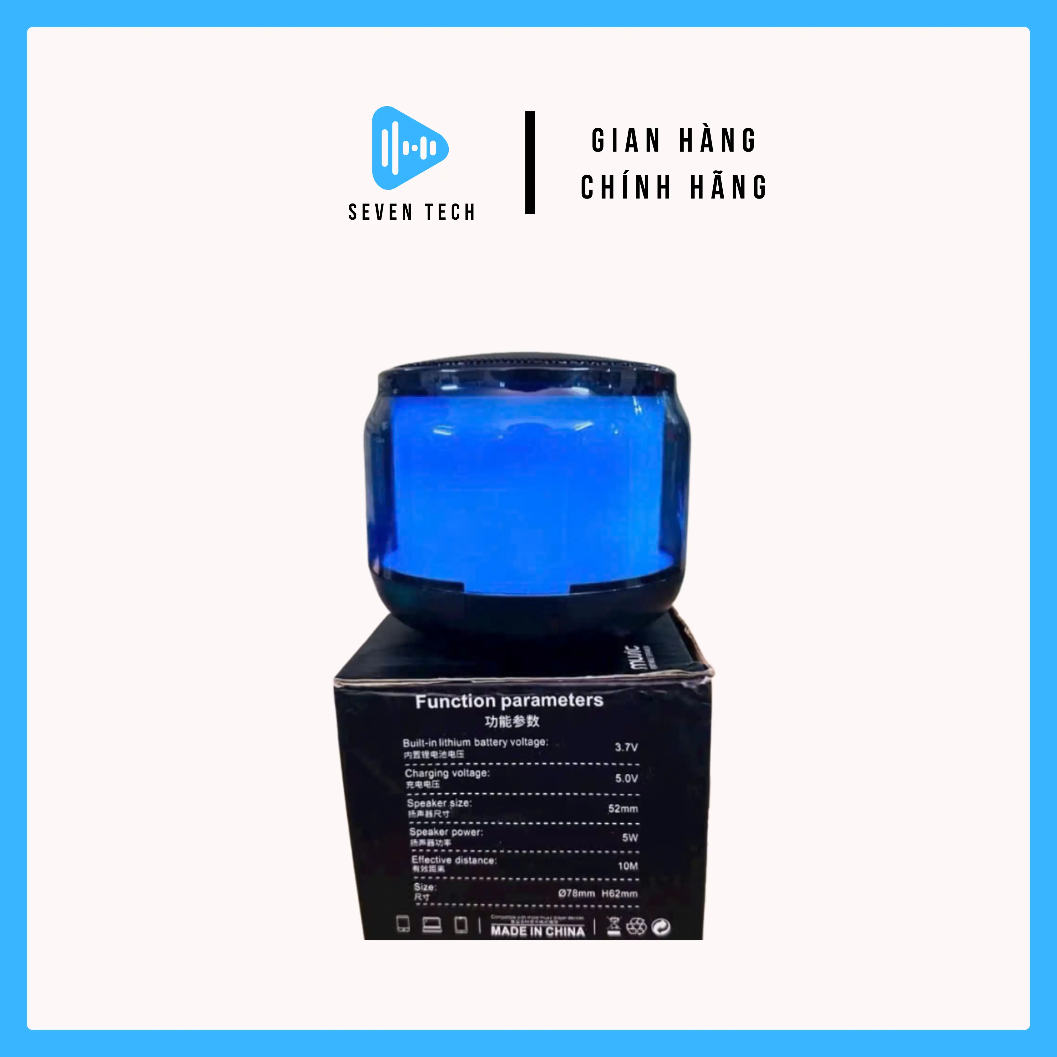 Loa Bluetooth Mini S300 Loa Không Dây Cầm Tay Đèn LED RGB Nháy Theo Nhạc Hỗ Trợ Thẻ Nhớ Công Suất 5W