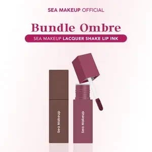 Sea Makeup Ombre Bundle Lacquer Shake Lip Ink Long-lasting Pewarna Bibir Lipstick Gloss Waterproof