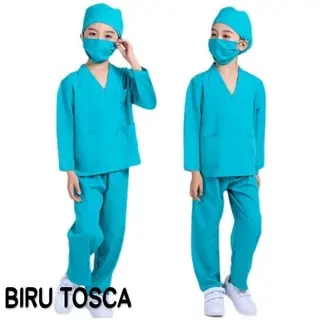 Baju Oka Anak Lengan Panjang Polos - Baju Dokter Jaga - Kostum Profesi Anak - Baju Karnaval Anak