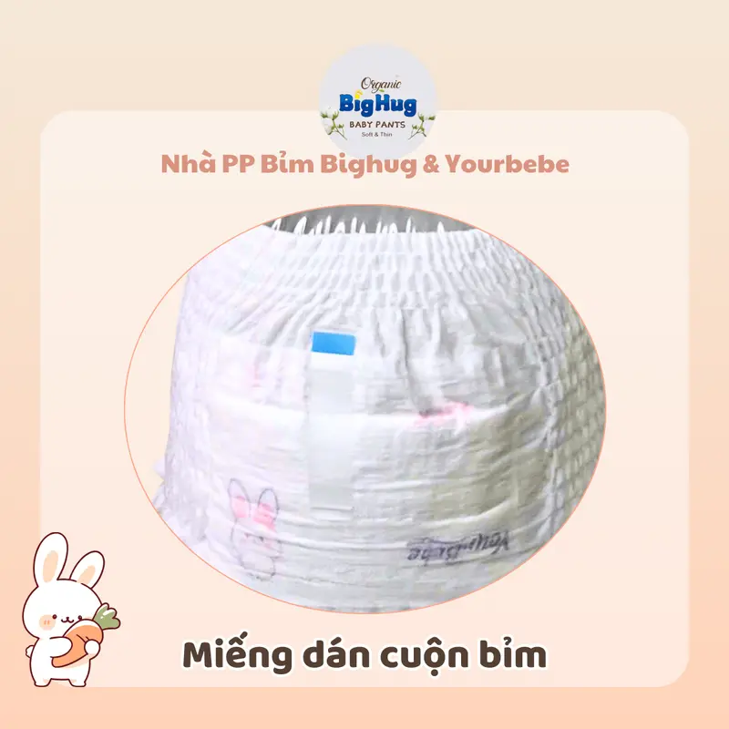 [ Live- HH 10% ] Bao bì YourBebe : Combo 100 bim quần form suông, Có miếng dán sau. Thấm hút từ 500ml Đến 800ml. Bỉm mềm mỏng 2mm 2