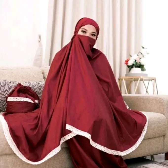 Mukena terbaru 2024 dewasa remaja mukenah adem traveling bahan katun tebal 1