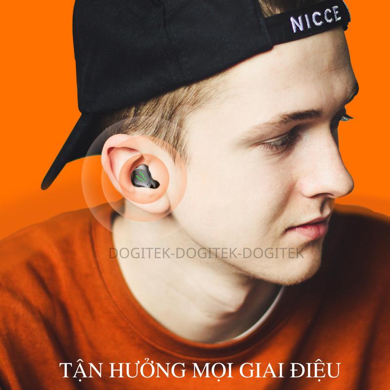 Tai nghe bluetooth gaming DOGITEK H09 có công nghệ ANC, Bass căng, âm lượng lớn, thiết kế vỏ thép kèm nhiệt độ không khí,chất âm chưa có đối thủ (Bản QT, DOGITEK, Tặng 01 đôi găng tay gaming)) Nhét Tai Nghe Nhạc Kem Earphone