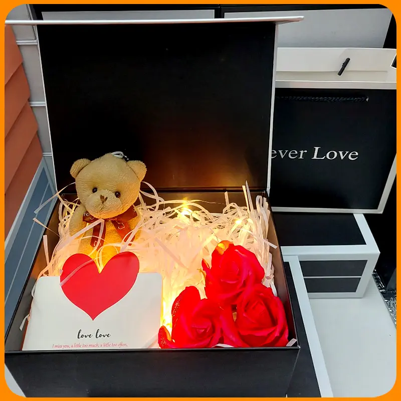 [XẢ KHO] Hộp Forever Love Đen, Size [20*15*8 cm] Hộp đựng quà tặng sinh nhật, ngày kỉ niệm nắp nam châm sang trọng