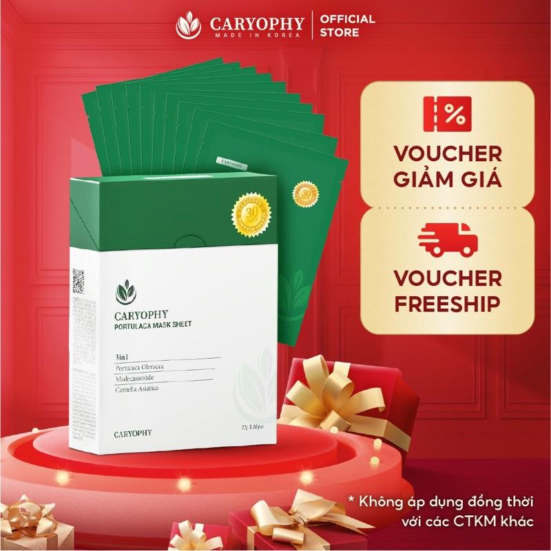 Hộp 10 miếng mặt nạ giấy dưỡng da Caryophy 22gx10 Caryophy Portulaca Mask Sheet 22gx10