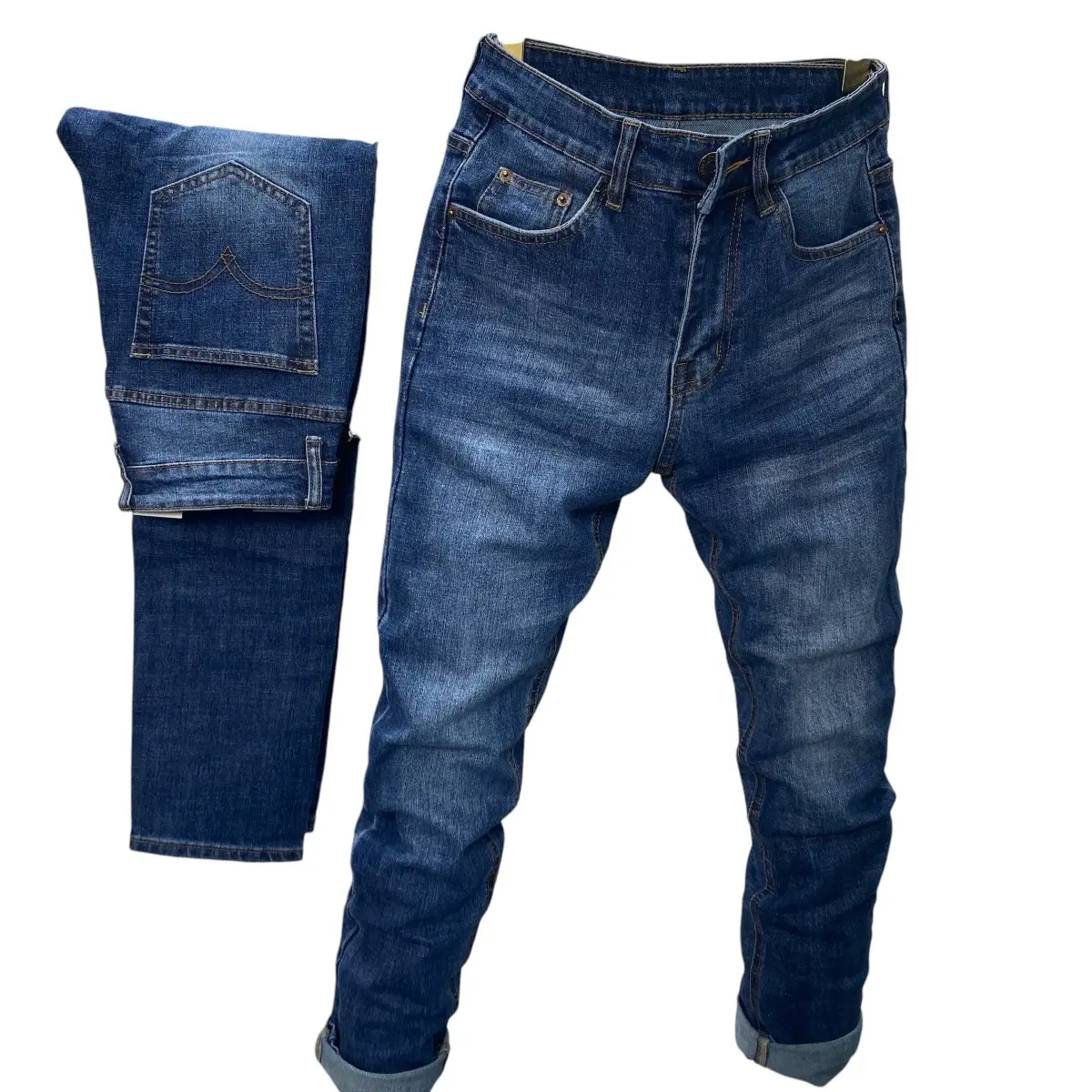 Quần Jeans Nam Ống Đứng [Mã 148] Màu Xanh Đậm Wash Nhẹ Denim Co Giãn  Menswear Có Túi