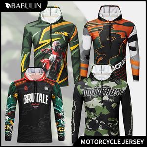 BABULIN New style Motorcycle Jersey with Hood shirt motor Long Sleeve cycling for men