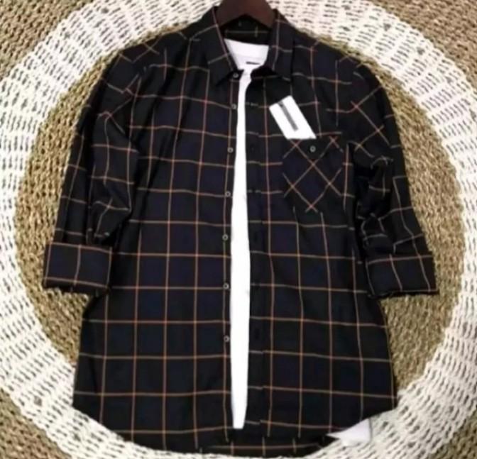 Product Introduction of kemeja flanel premium pria dewasa lengan panjang V-Neck Lembut Motif Distro Nyaman Casual Kotak 4