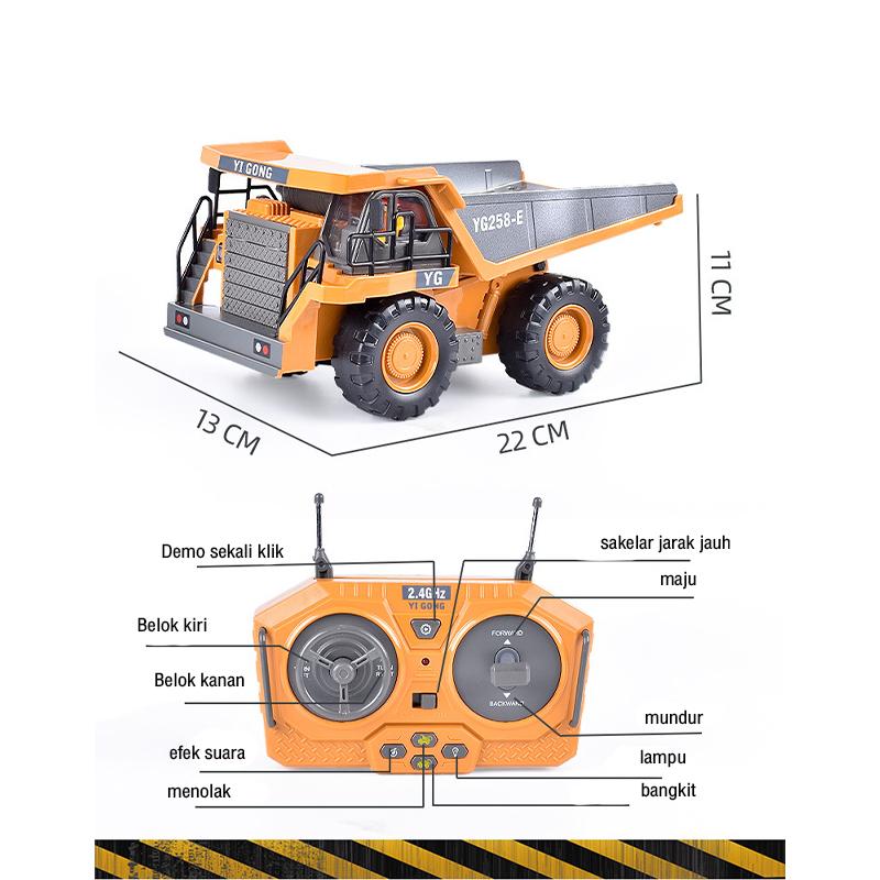 ToysBestMall Remote Control Mainan Anak Excavator RC 2.4GHz 11 Saluran Logam Paduan - Lampu LED, Baterai Inklusif & Kontrol Presisi ToysBestMall Remote Control Mainan Anak Excavator RC 2.4GHz 11 Saluran Logam Paduan - Lampu LED, Baterai Inklusif & Kontrol Presisi