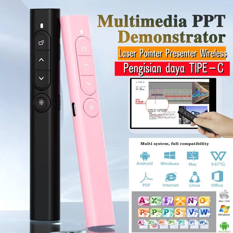 2.4ghz PPT Trình bày không dây Powerpoint Pen USB Điều khiển từ xa Bút lật cho văn phòng Giảng dạy PPT Người trình bày