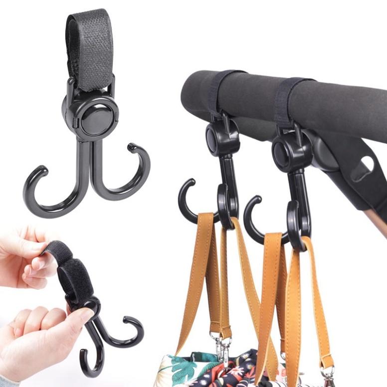 【Hot  Móc Treo Đồ Đa Năng Gắn Xe Đẩy, Xe Đạp, Ôtô Xoay 360 Độ Chống Rơi Tiện Dụng