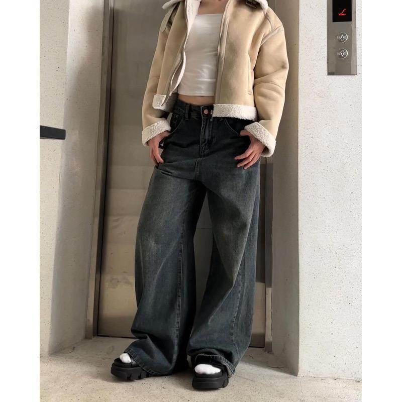Quần jeans dáng suông rộng Nữ Women Pants 4