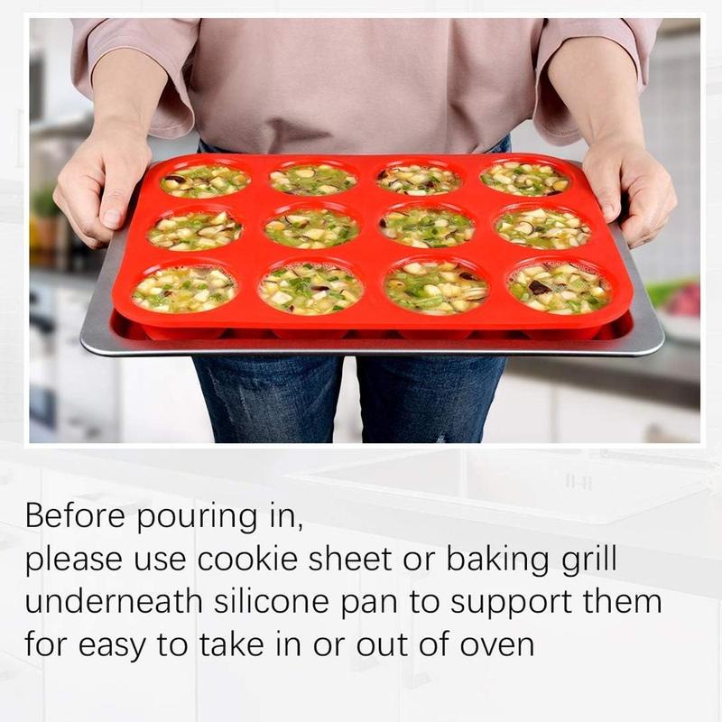 12-hole Silicone Baking Mold, 1 Count Non-stick Heat Resistant Baking Mould, Baking Tool for Cake, Muffin, Cupcake, Kitchen Supplies 2