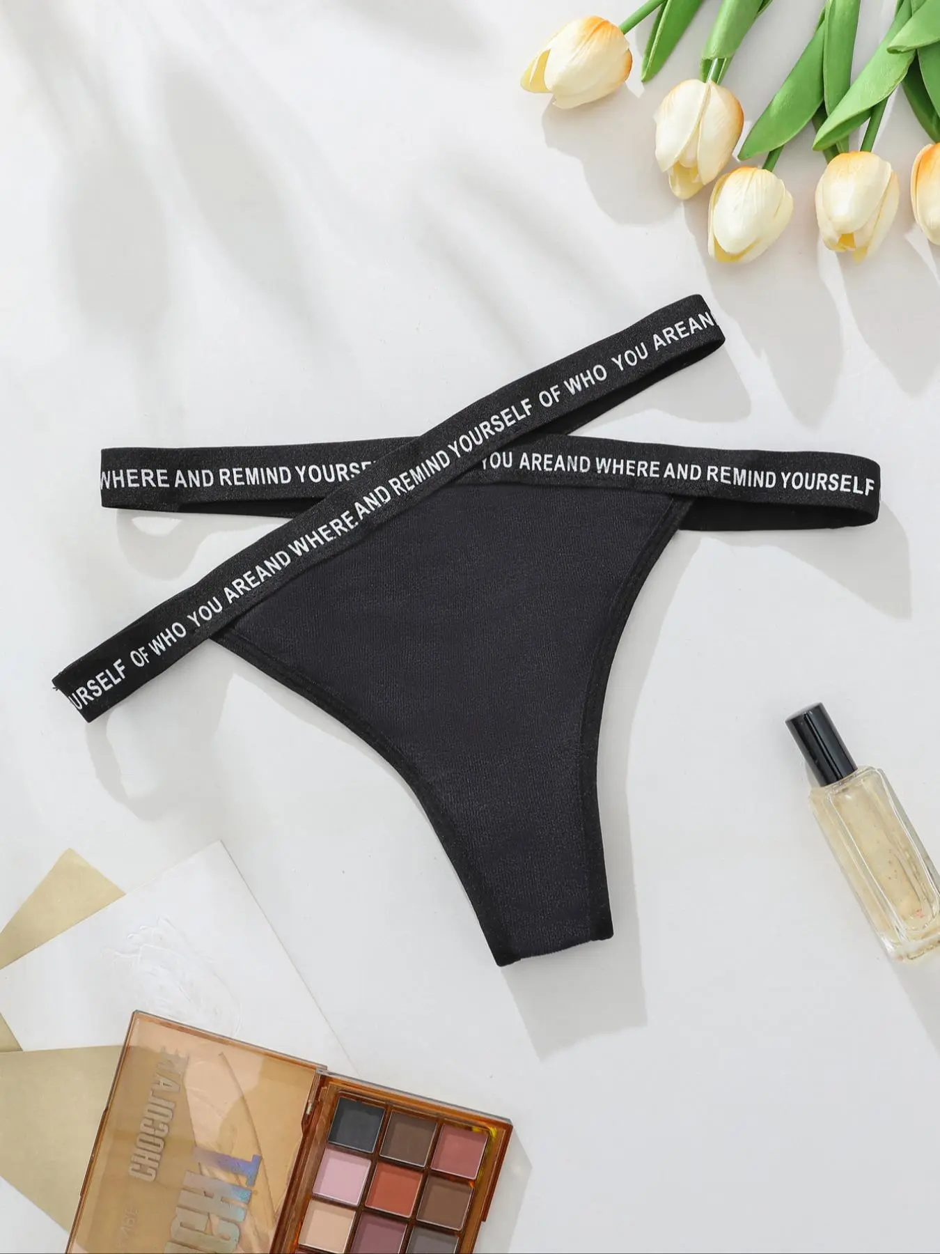 Women's Letter Tape Panty, Soft Comfy Breathable Brief for Daily Wear, Underwear for All Seasons