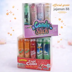 Permen Lunak Jelly Candy Stick Rasa Strawbery Apel Jeruk Anggur Leci Mangga Luvmi 1 Box Isi 30 Pcs