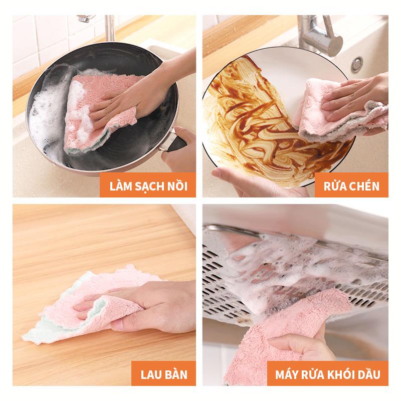 Product Introduction of Khăn lau nhà bếp AIODIY, thấm hút nướ tốt, không rụng lông, khăn rửa bát , khăn lau thần kỳ cho người lười, khăn lau đa năng Làm Sạch Treo Tường 15