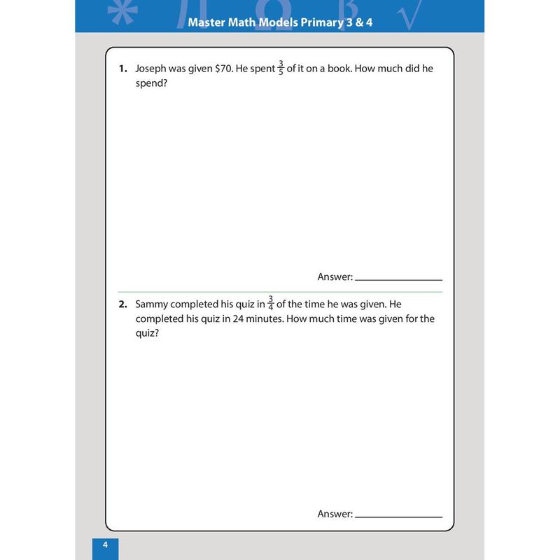 Product Introduction of original Master Math Models Primary 3 & 4 Book 3  Fractions | Singapore Mathematics Model Drawing Strategies | MOE New Syllabus 13