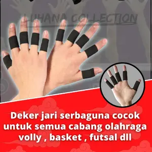 Finger Support Pelindung Jari Tangan Futsal voli Basket Pria Wanita Uniseks Set Nyaman Berpori Olahraga Kapas Black Sports Headbands