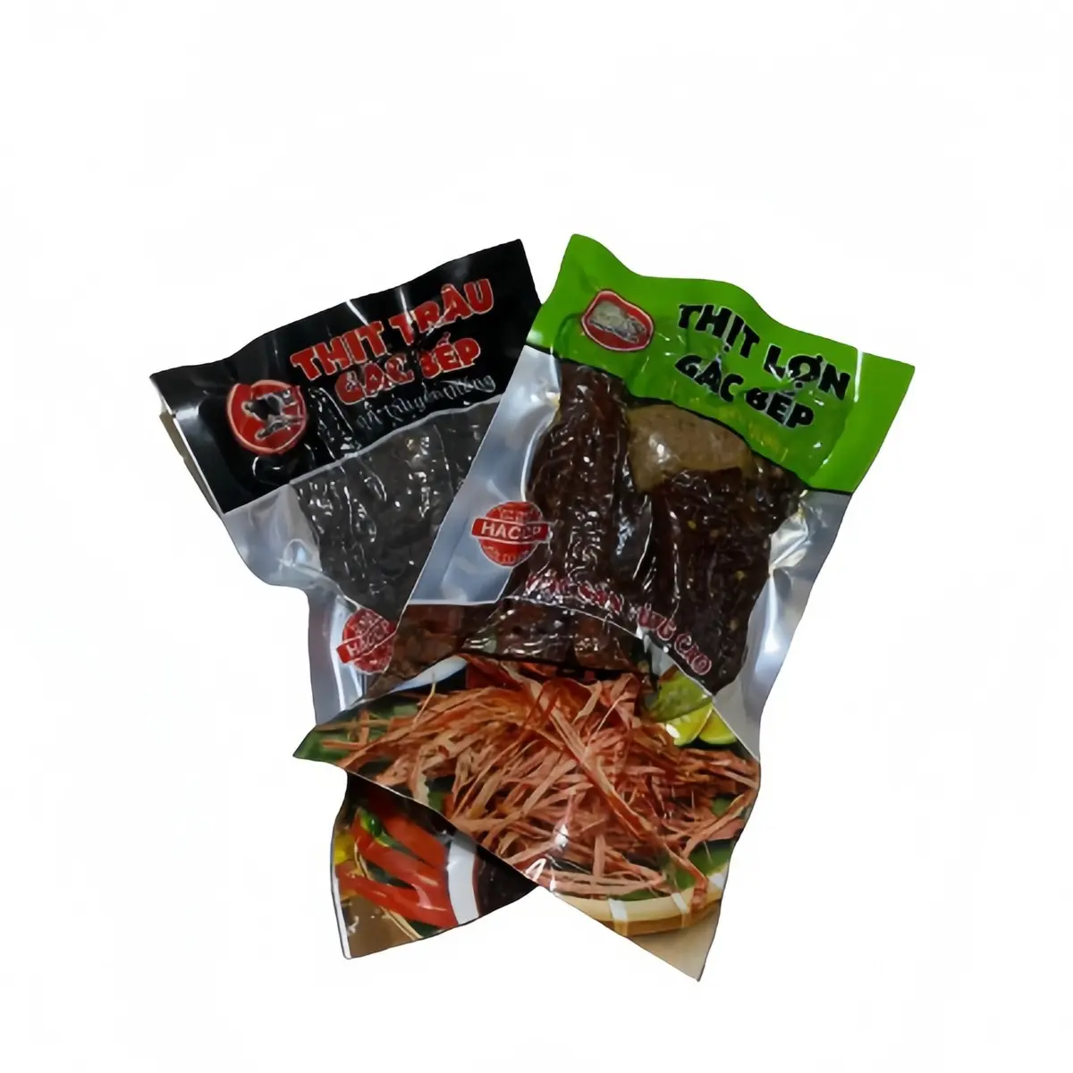 COMBO 200GAM THỊT TRÂU + 200GAM THỊT LỢN GÁC BẾP HÀ GIANG + KÈM CHẨM CHÉO(2 gói) Ăn Vặt Food Snack Thức Ăn