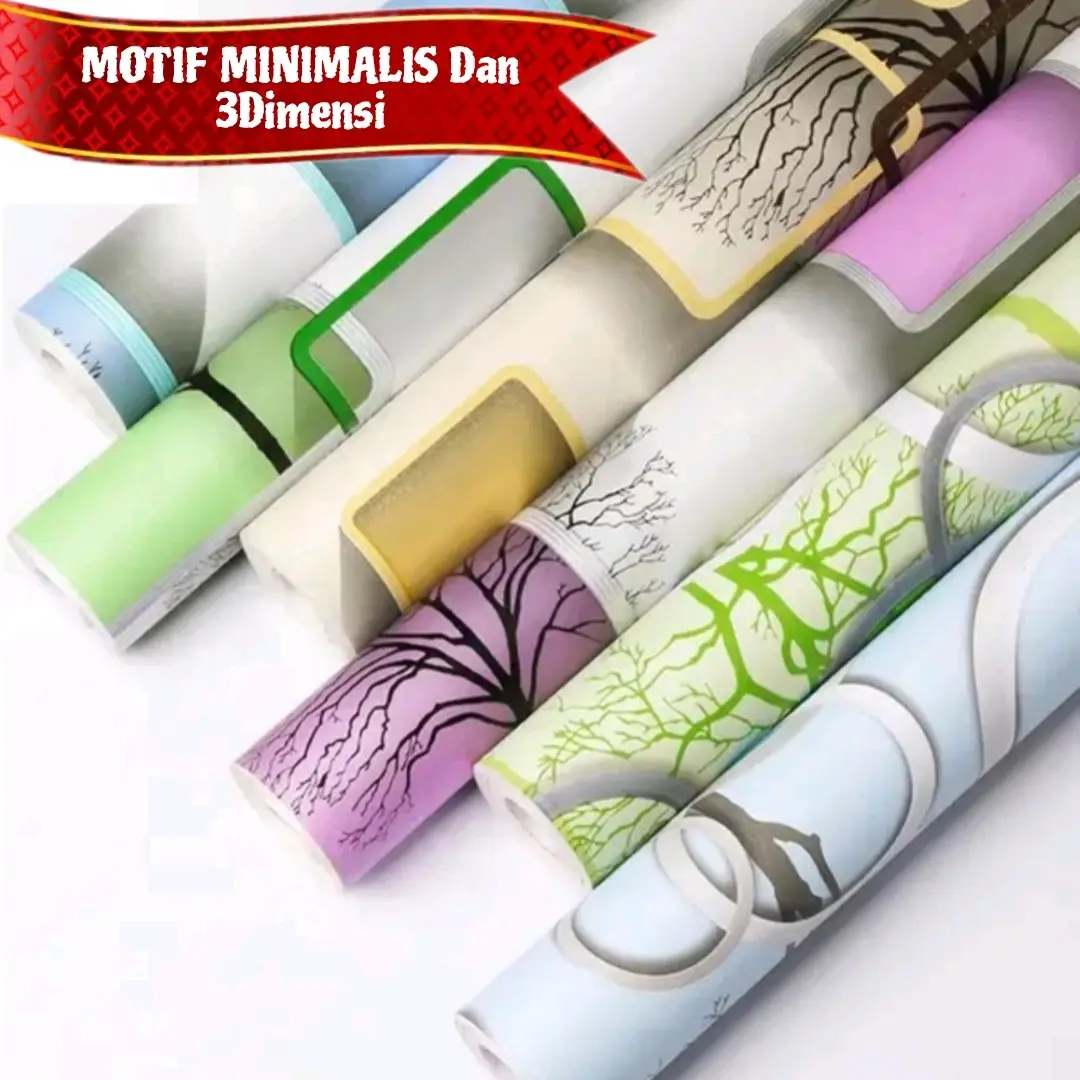 WALLPAPER STICKER MINIMALIS DAN 3 DIMENSI
