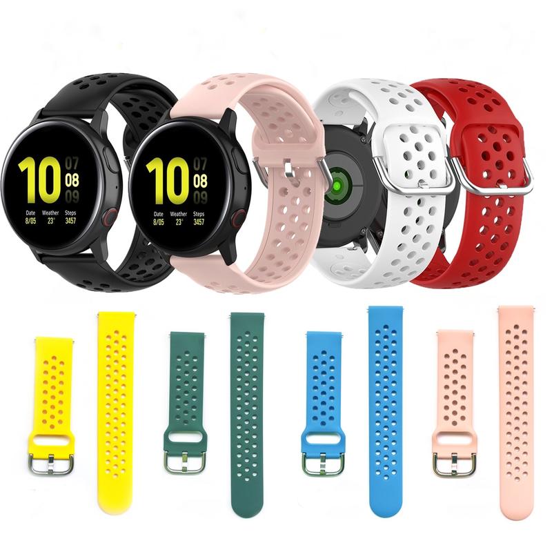 Dây đồng hồ cao su 20mm 22mm chốt thông minh dây cao su thay watch active fit gts fit SL6