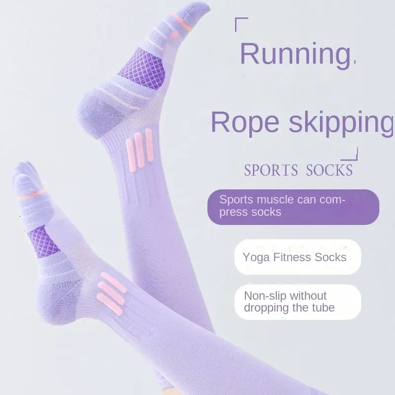Vớ Nén, Để Hỗ Trợ Cơ Bắp, Vớ Yoga Dài, Vớ Áp Lực Thể Dục Và Thể Thao, Vớ Dây Nhảy, Vớ Chống Trượt Pilates 1