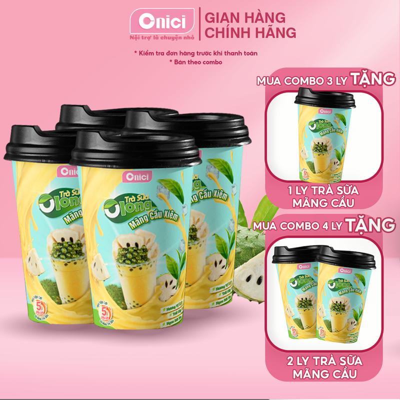 Ly Trà Sữa Olong Mãng Cầu Xiêm tiện lợi Bếp Của Mẹ Onici - Combo 3 Ly tặng 1 Ly - Combo 4 Ly tặng 2 Ly - Topping Trà Sữa