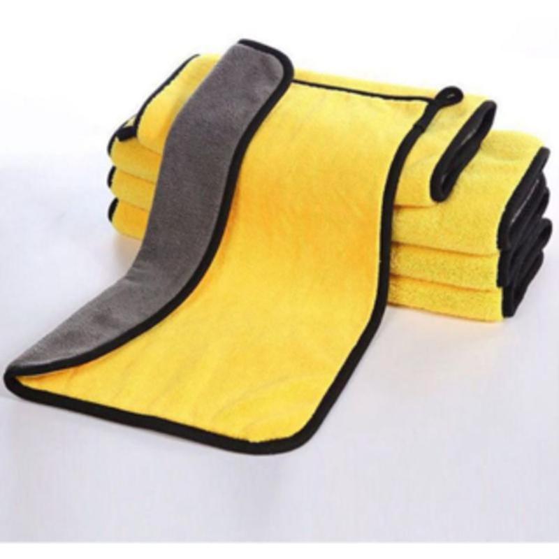 Khăn Lau Đa Năng Microfiber 2 Mặt Vàng - Xám Siêu Thấm Cực Dày Không Đổ Lông…