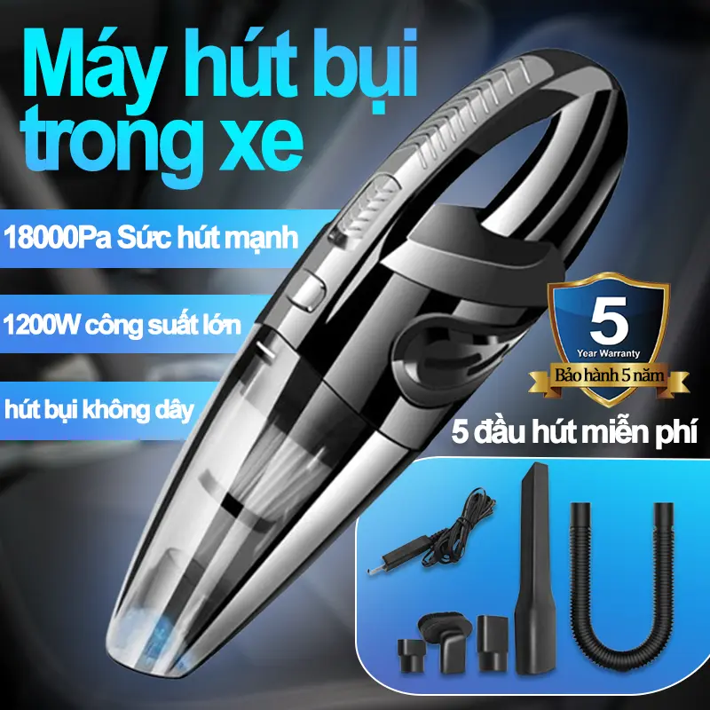 Máy Hút Bụi Cầm Tay,Máy Hút Bụi Ô Tô Không Dây,Công Suất Lớn,Nhỏ Siêu Mạnh Hút 18000Pa,Ô Tô Nội Thất 0