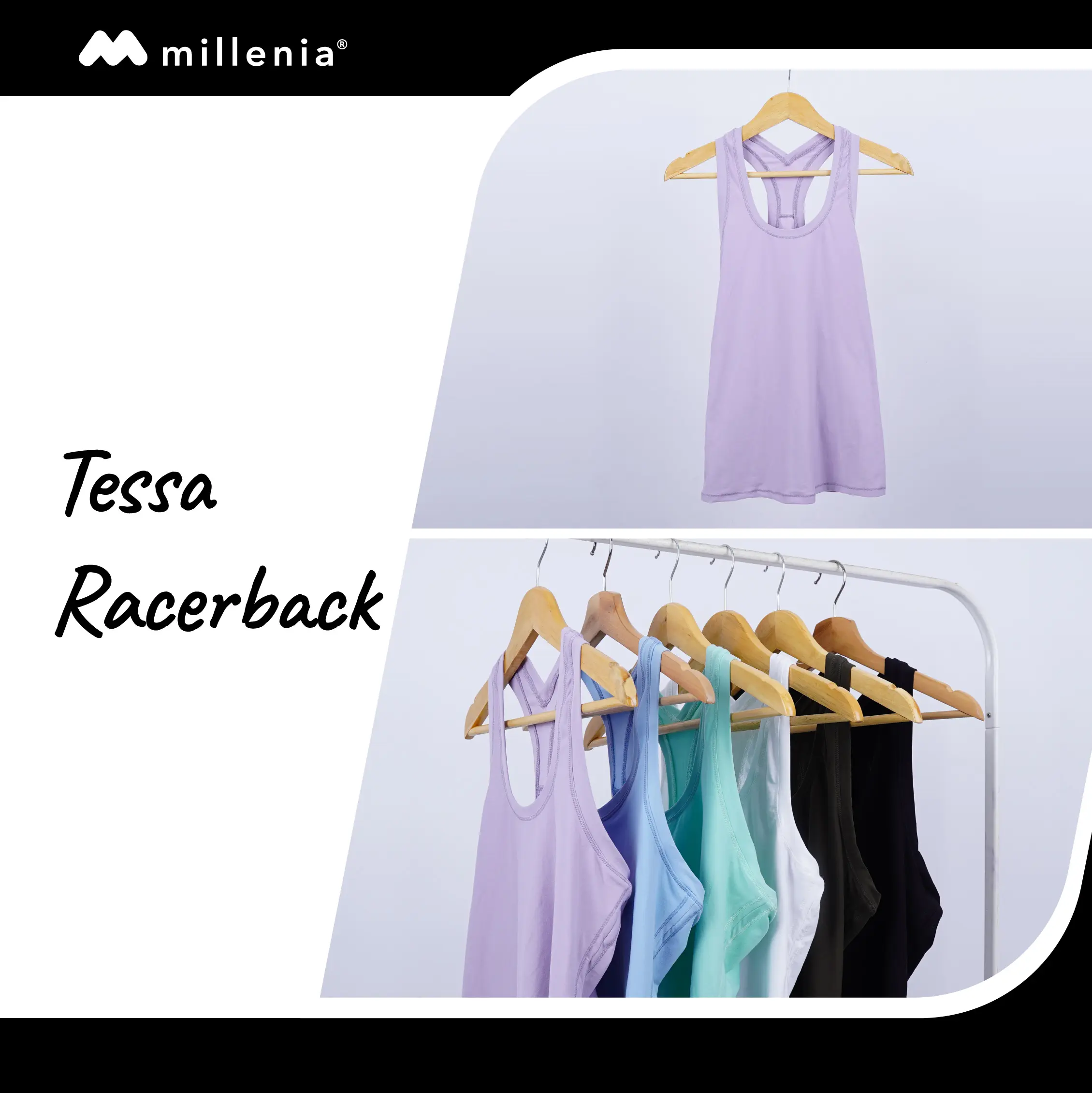 MILLENIA - Tessa Racerback Top - Tanktop Olahraga Wanita [MYRMT 02]