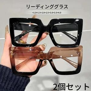 スタイリッシュでシンプルなHDの老眼鏡、快適なポータブルな男女兼用の拡大鏡を備えた、2つの大きなフレームのアンチライトガラスを毎日のオフィスで使用できます。