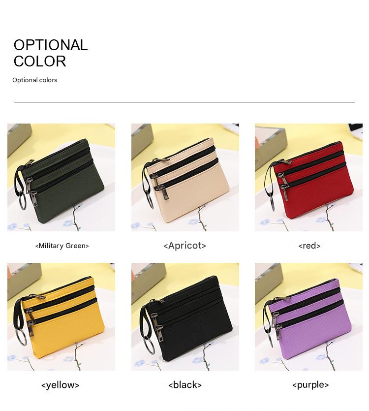 Product Introduction of Women's Coin Purse 2024 New Color-Block Zipper Wallet Short Fabric Multi-Layer Zipper Bag Coin Card Storage Bag st  argo  bag ordering  mini  kelly  bag  straight  china mini  kelly  china  bag bag  bestie1 tas  branded  dari  china mini mewah tapi 2