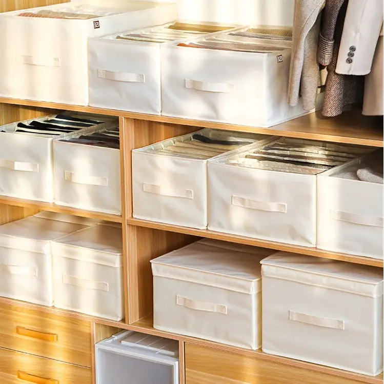 Hộp Vải Đựng Quần Áo - Hộp Đựng Chia Ngăn Sắp Xếp Tủ Quần Áo Vải Không Dệt Cao Cấp 2