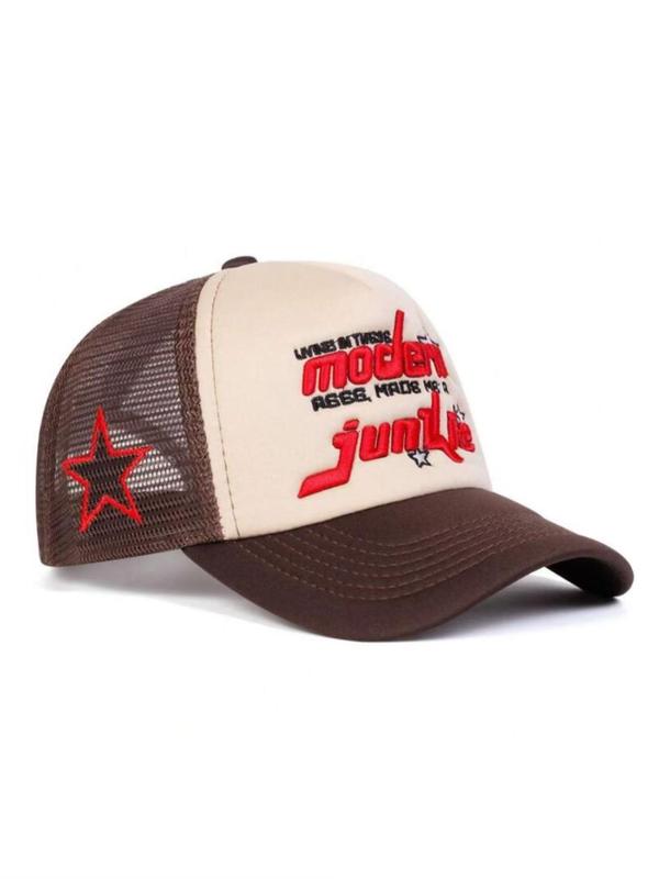 Men's Letter Print Baseball Cap, Casual Outdoor Sports Hat for Men, Breathable Mesh Sun Hat for Daily Wear 2