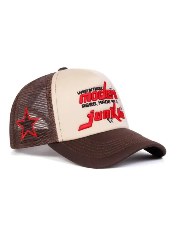 Men's Letter Print Baseball Cap, Casual Outdoor Sports Hat for Men, Breathable Mesh Sun Hat for Daily Wear 2