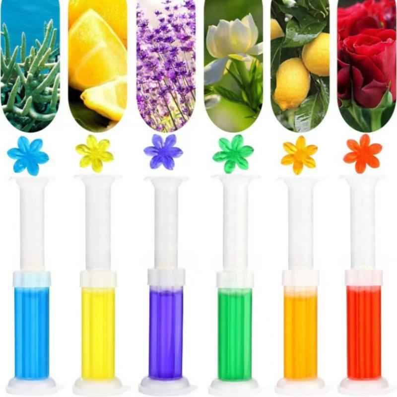 Combo 10 Gel Khử Mùi Bồn Cầu Hình Hoa Làm Sạch Khử Khuẩn Toilet Nhiều Màu VớiThanh Đẩy Gel Có Thể Tái Sử Dụng Cho Ống Gel