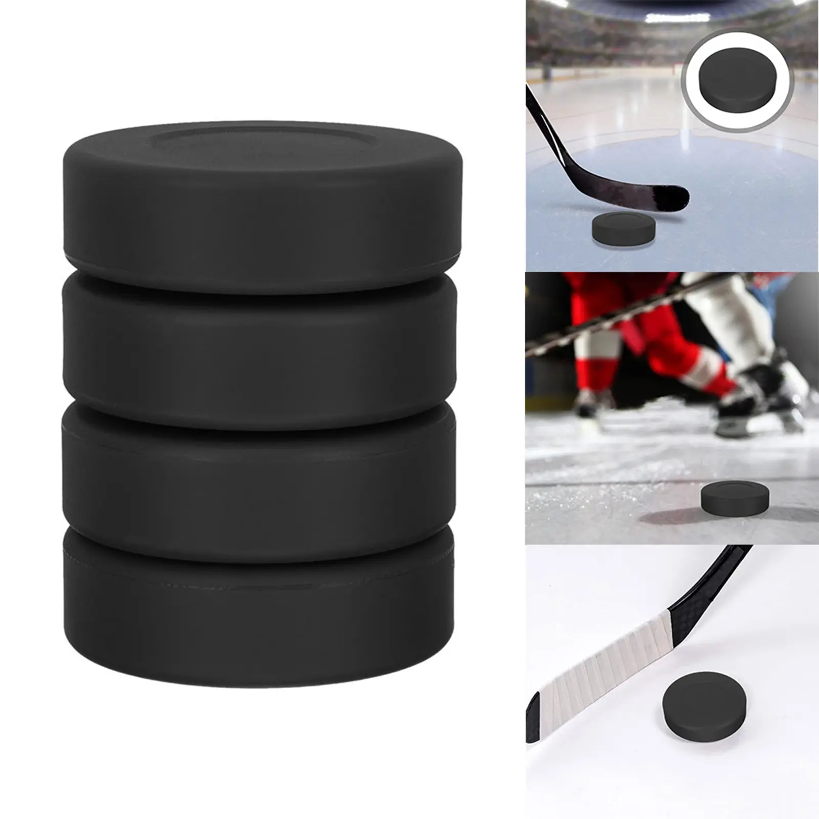 1/2/4Pcs Ice Hockey Puck for Practicing & Classic Training Black Matte Puck for Indoor Use Professional Hockey Sports Standard Puck for Kids & Adults Training Equipment Hockey Lover Gift