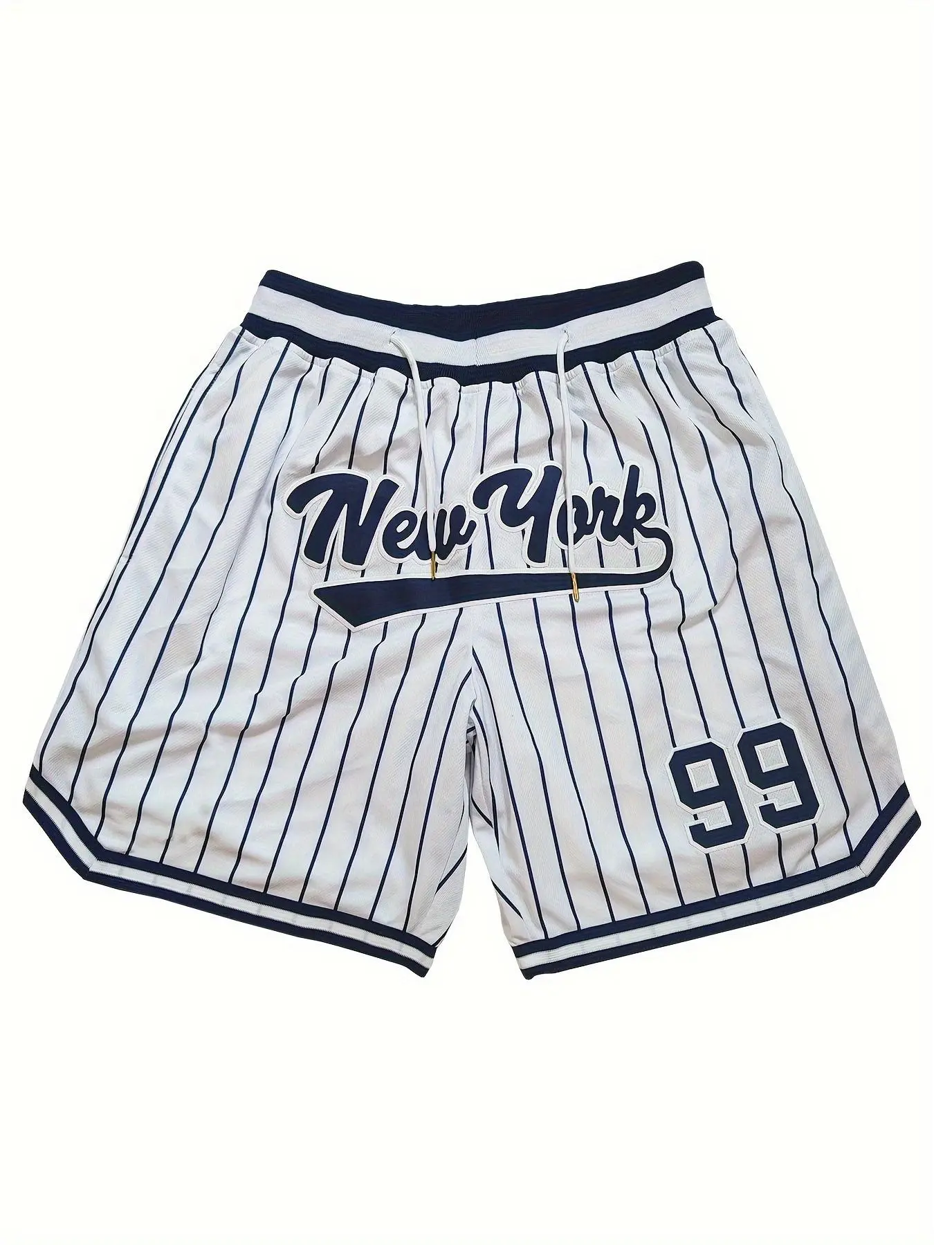 Men's Letter Embroidery Baseball Shorts, Casual Breathable Quick Drying Shorts, Sports Shorts for Outdoor Sports, Gym Clothing