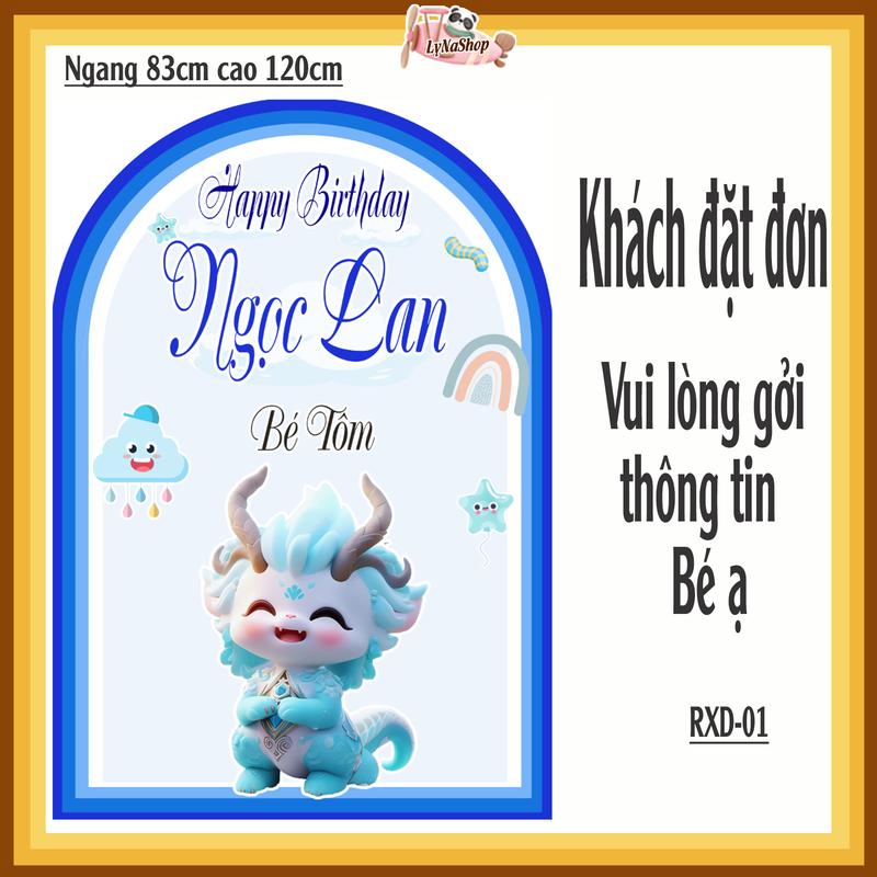 HCM - Background trang trí thôi nôi cho bé tuổi RỒNG - nhắn thông tin bé Shop in gởi trong ngày 7
