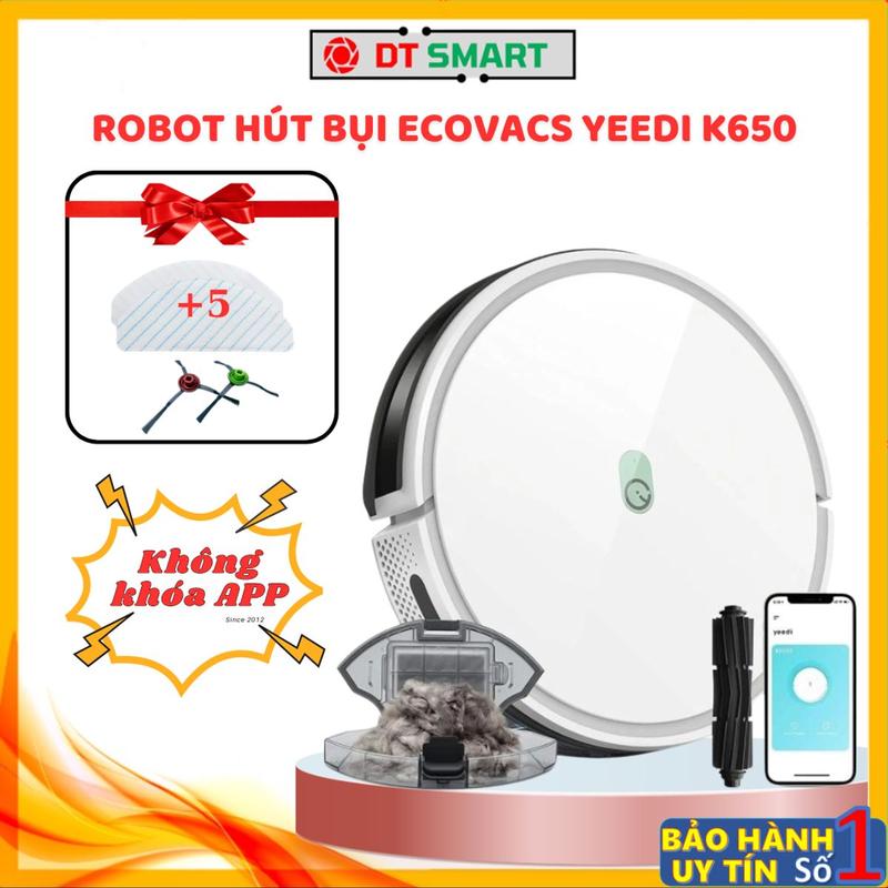 Robot hút bụi lau nhà Ecovacs Yeedi K650, Không khóa app, lau hút đồng thời