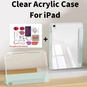 Transparent Acrylic Case For iPad 10th Gen 2022 10.9 inch iPad  Air 4 Air 5 10.9'' Protective Case With pen slot