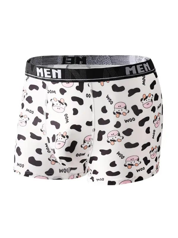 Men's Cartoon Bear & Letter Print Boxer Brief, Breathable Comfortable Underwear for Daily Wear, Casual Men's Underwear for All Seasons 2