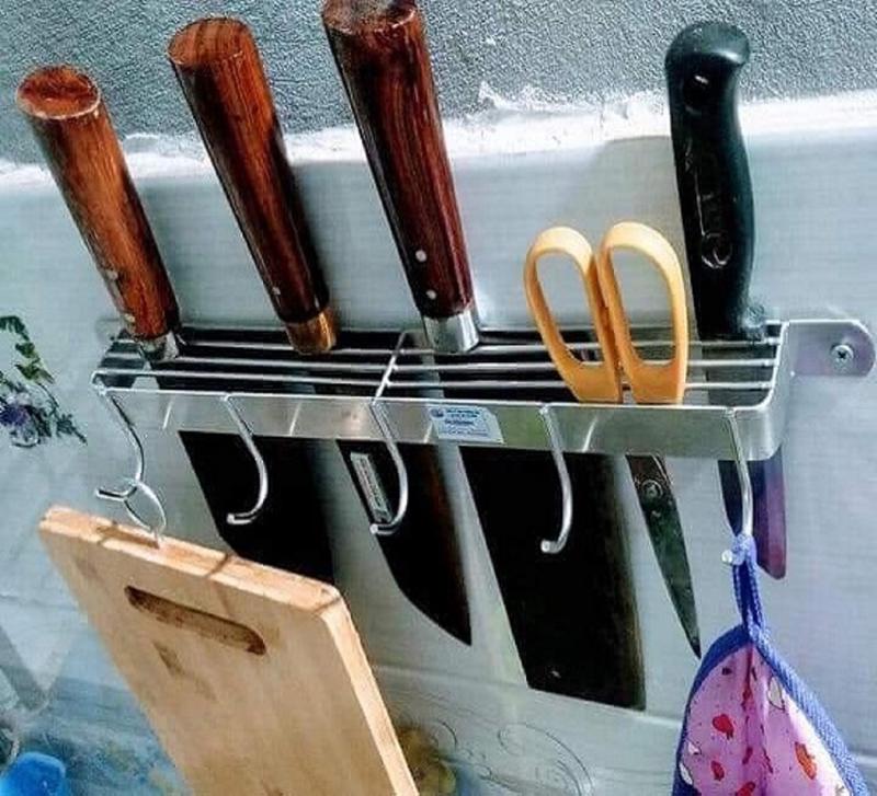 Kệ Treo Dao, Đồ Dùng Nhà Bếp Hợp Kim Chống Rỉ Dài 47CM