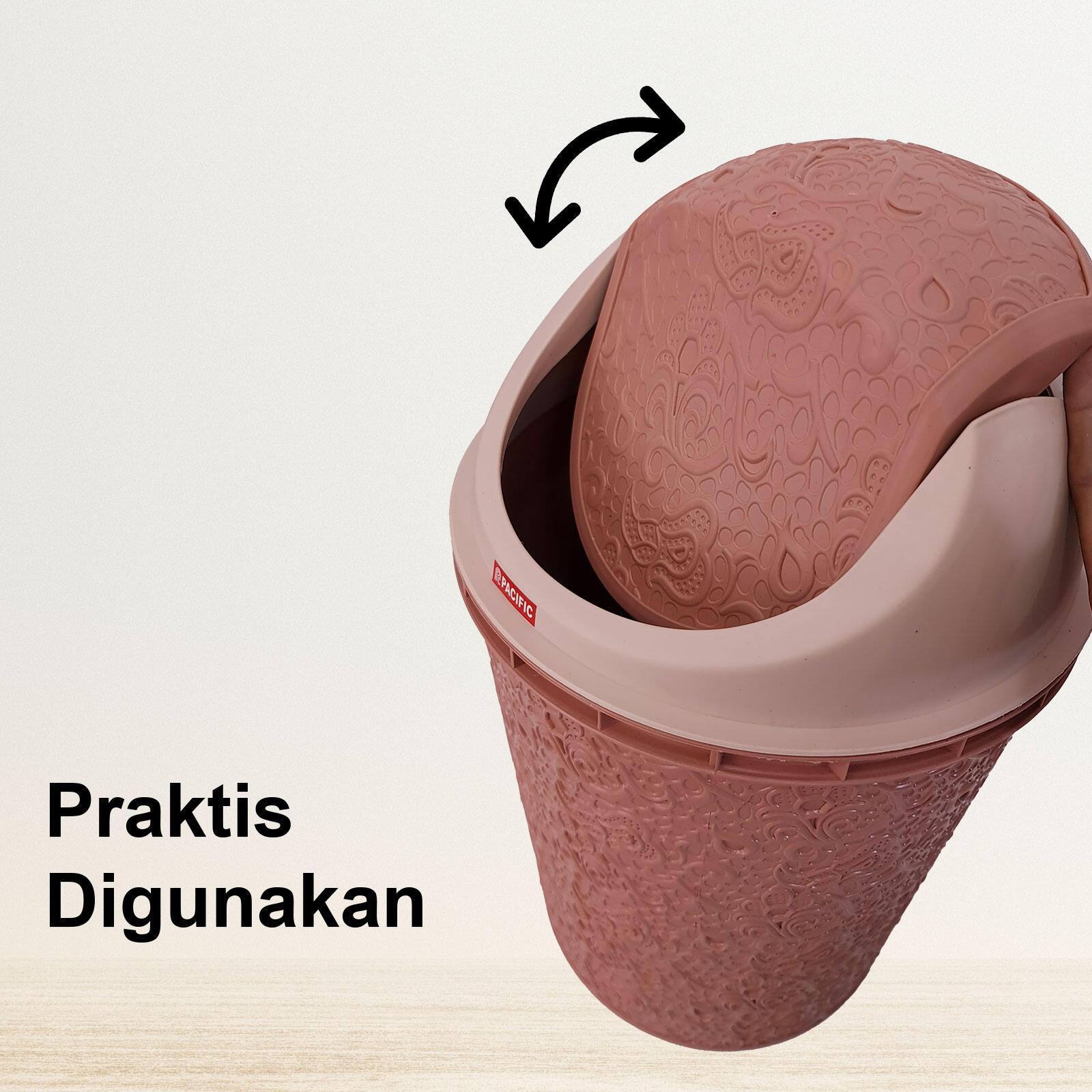 PACIFIC Tempat Sampah Batik Plastik Size M 22 x 35 CM Tutup Ayun Dustbin Plastic PP TEMPAT-SAMPAH-BATIK