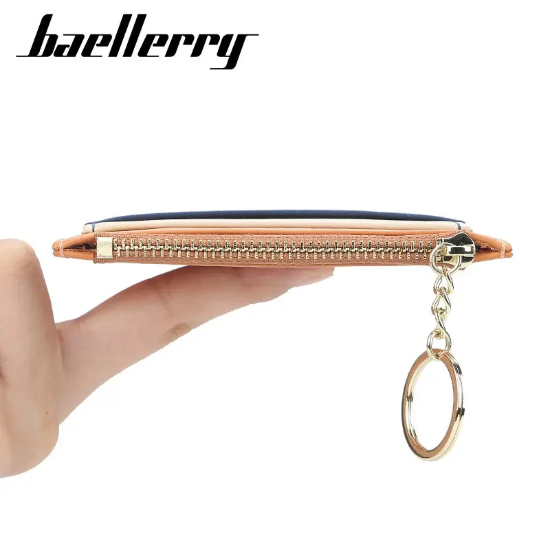 Ví bóp mini Nhiều Ngăn Baellerry Wallet có ngăn để thẻ, khóa zip rất tiện làm móc chìa khóa xe hơi, xe máy - K9120 2