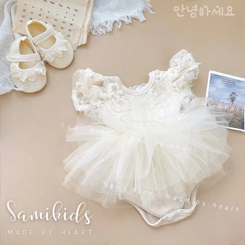 SS48GH Bộ liền thân ballet cho bé gái cotton Hàn mềm mại Len 0