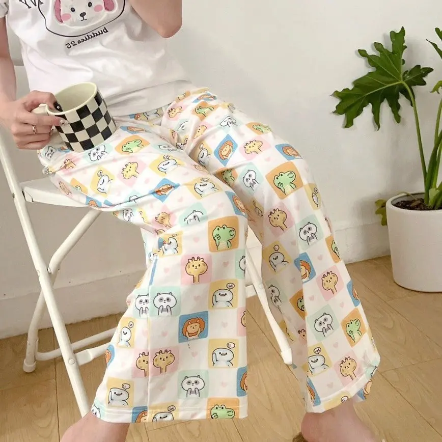 (XẢ KHO) Quần Dài Ngủ, Pijama Cho Nữ Freesize Họa Tiết Dễ Thương Thun Cotton Lạnh