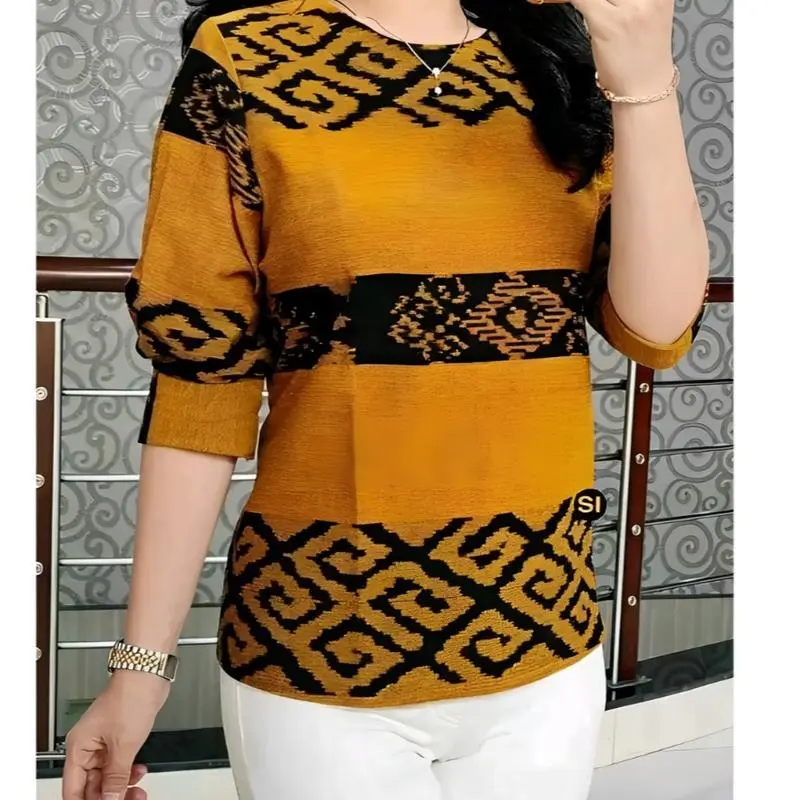 atasan blouse baju kantor/ baju wanita/ tenun motif etnik atta ethnik Katun 8